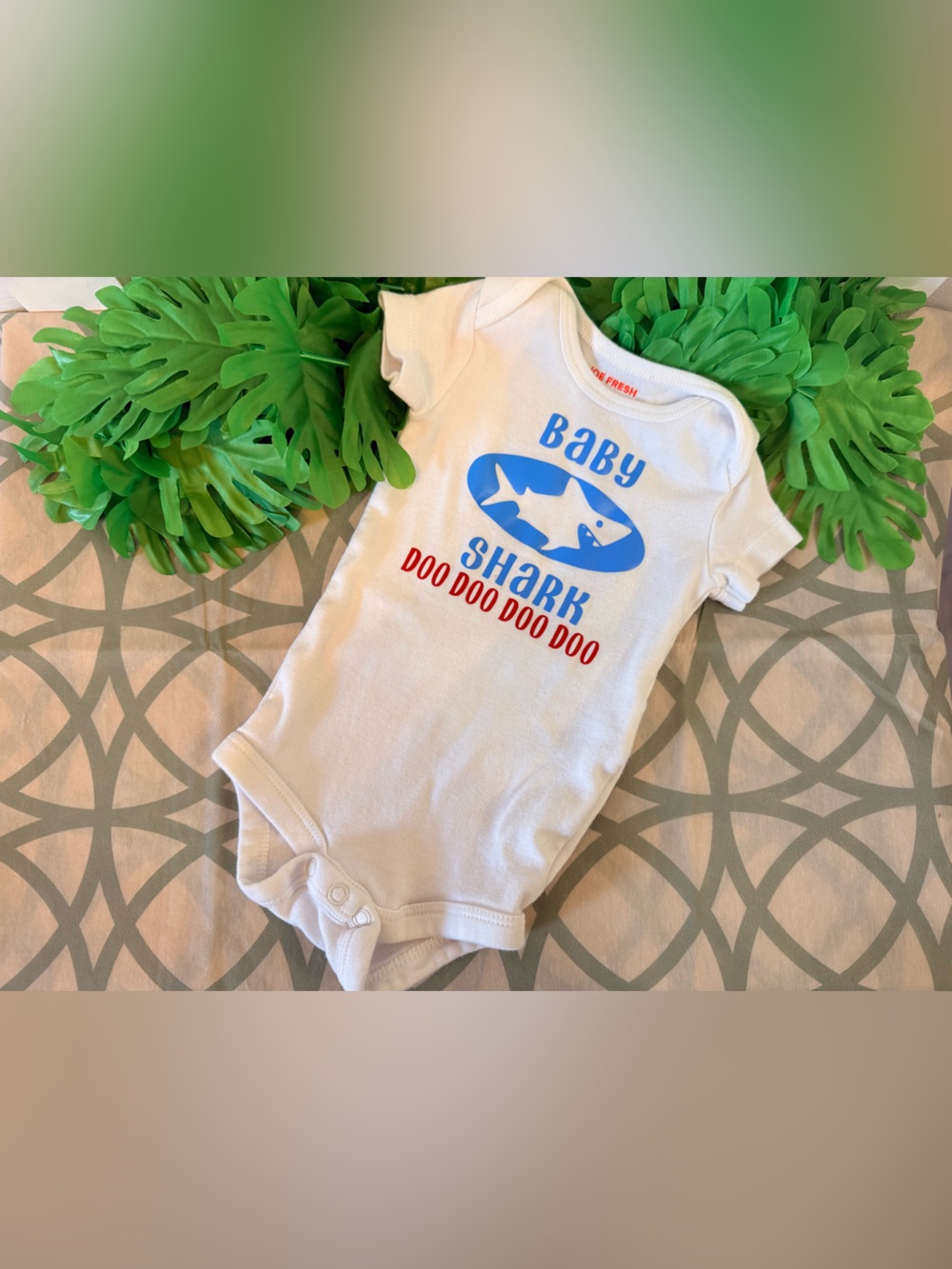 10/$25 • Joe Fresh Baby Shark Cotton Bodysuit